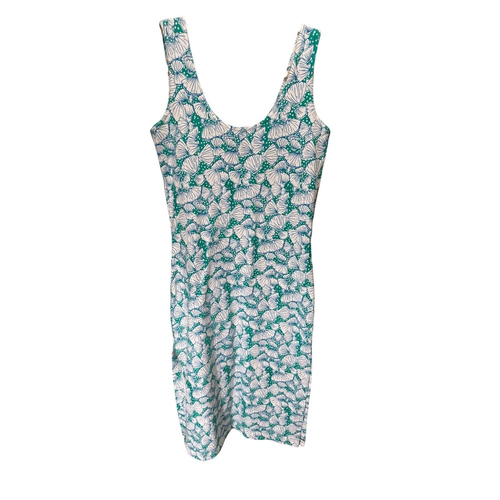 Lilly Pulitzer Dress S Seashell Print Scoop Neck Midi Shift VTG Coastal Beach